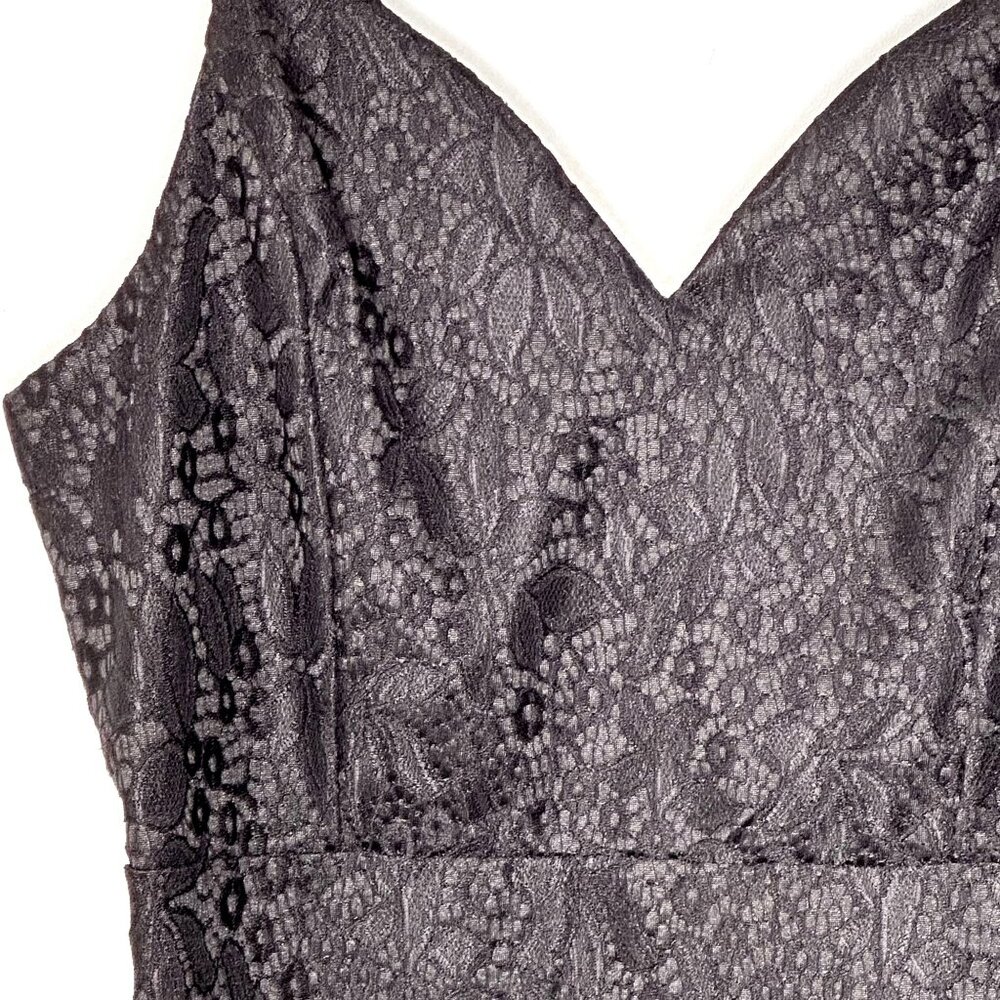 Dark Romantic Black Lace Formal Cocktail Dress Womens L Y2K Prom Party Classic